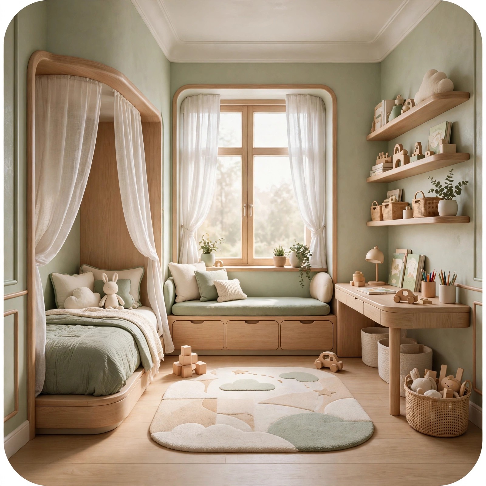 Kids bedroom design ideas with sleep, study and play zones